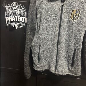 NHL Gray Full-Zip Sweater with Gold Logo